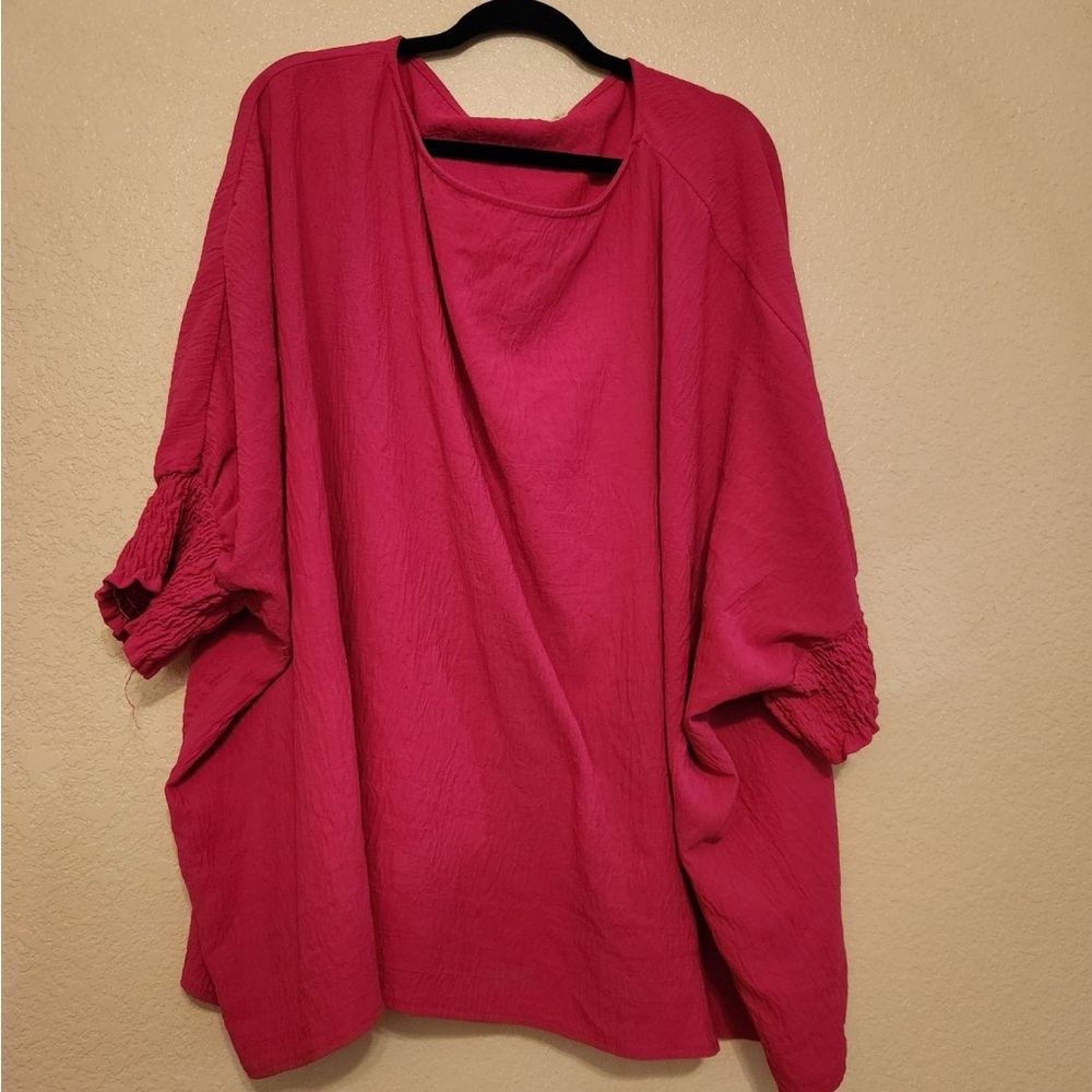 Hot pink boutique blouse size 3x